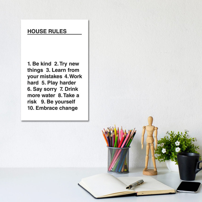 House Rules by The Native State - Wrapped Canvas Print, 20.32 cm H x 30.48 cm W