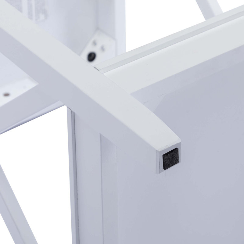 Table de bout en bois massif Chalon, Blanc