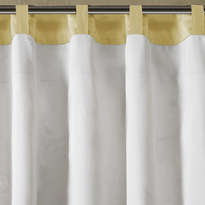 Embroidered Curtain Panel, Yellow