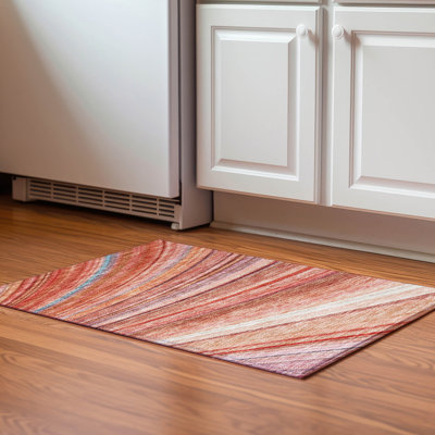 Premium Machine Washable Cerrito AMF585 Terracotta Rug