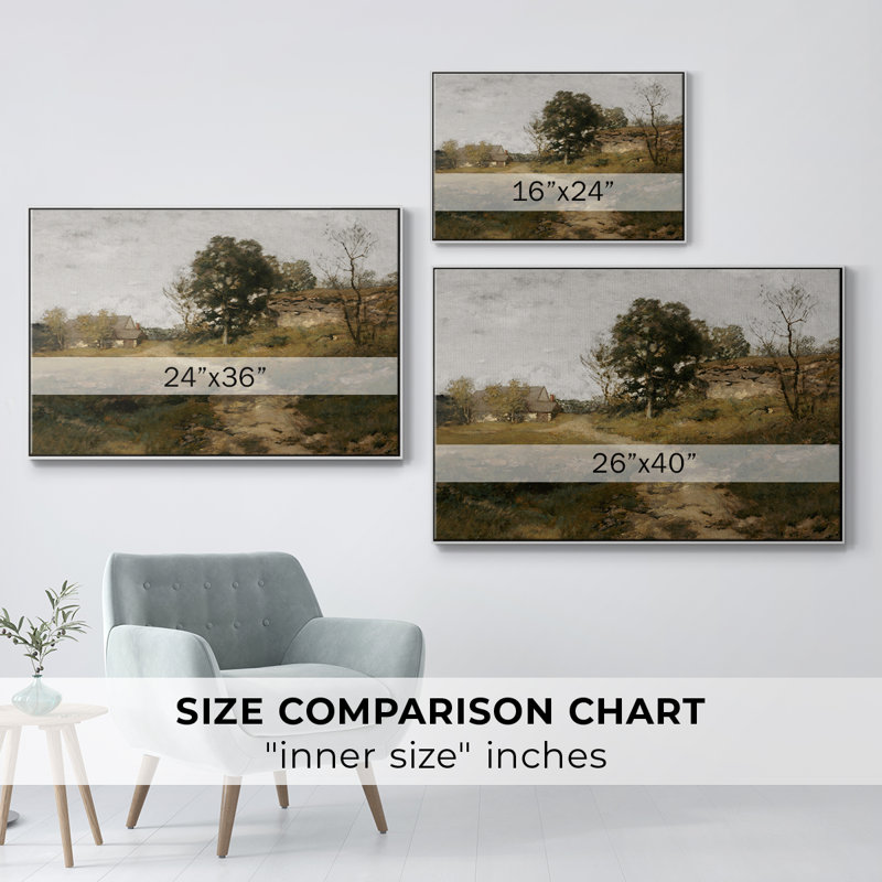 Paysage rétro - MLXII, Toile encadrée flottée blanche, H 17 po x l 25 po