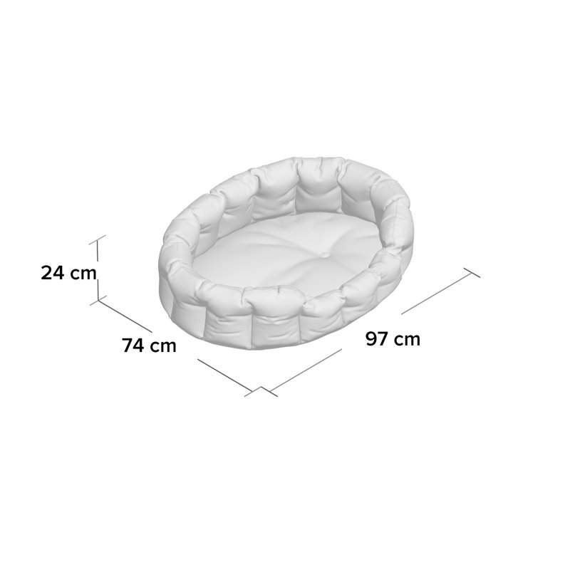 Ismael Pet Bed, Jumbo (97cm W x 74cm D x 25cm H), Burgundy