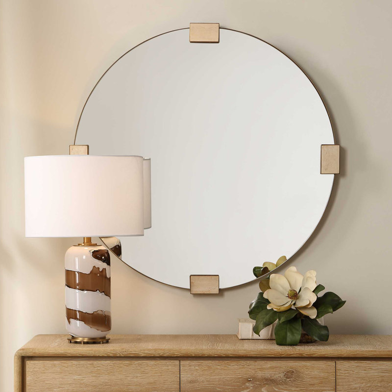Uttermost Russo Travertine Round Mirror