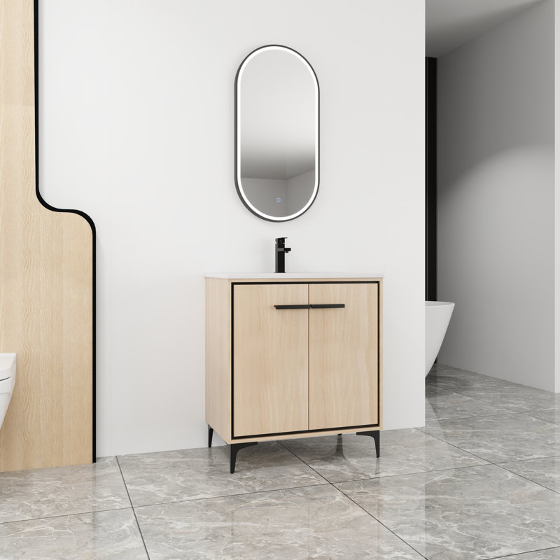 Kaydien 30'' Single Bathroom Vanity with Ceramic Top