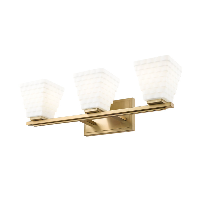 Ensemble de meuble-lavabo 3 lumières Teyona, Or brossé