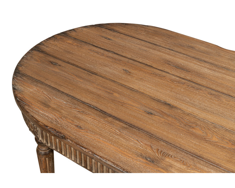 Olguin Oval Pine Wood Dining Table