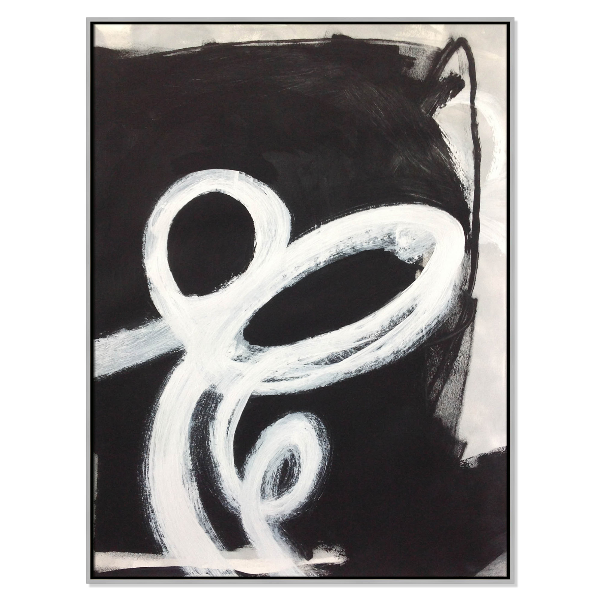 Ansonia Swirly Swirls II Print by , No Mat, Silver Floater Framed, 49.5" H x 37.5" W x 2" D