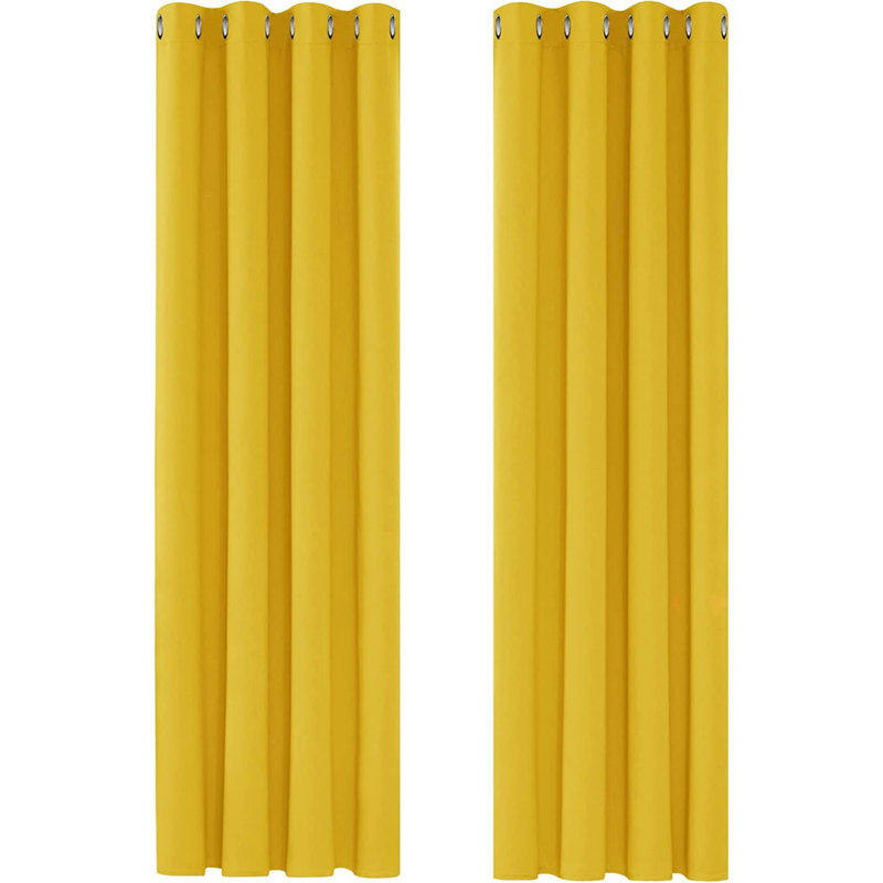 Blackout Door Curtain Pair, Light Grey, 117 W x 214 D cm