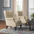 Ansumana 31.5" W Genuine Leather Wingback Club Chairs with Nailhead Trim