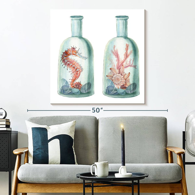 Crowle Bottled Sea Life, H 33 po x l 33 po