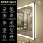 Aevar UL Certified Front & Back LED Anti-Fog Tempered Glass Framed Bathroom/Vanity Mirror with 3-Year Warranty-91870512