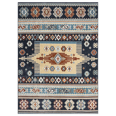 Tapis bleu marine Afsana Denali