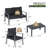 Steel Frame Patio Furniture Set with 2 Chairs 1 Loveseat & Tempered Glass Coffee Table - 4-Piece Outdoor Conversation Set with Teslin Cloth Cushions for Backyard Garden or Patio-101419783