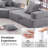 Lounge Frame for Oversized U Shaped Sectional Sofa, Luxury Boucle Floor Couch, Convertible Sleeper-266773971