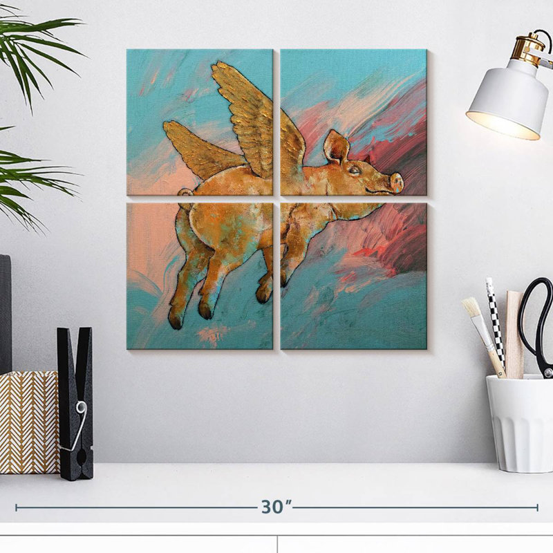 Cochon volant, H 18 po x l 18 po