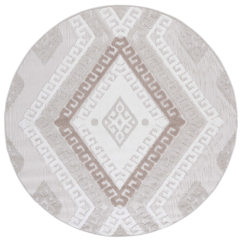 Global 610 Geometric Indoor/Outdoor Rug, Square 6'7"