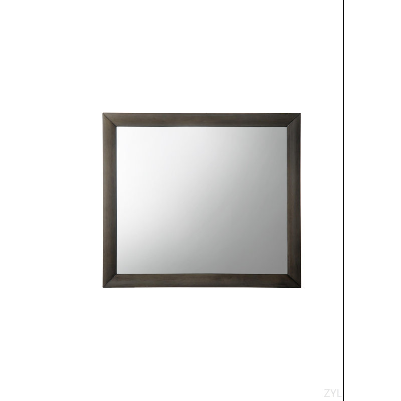 Gray Oak Finish Mirror, Synthetic Wood, Gray