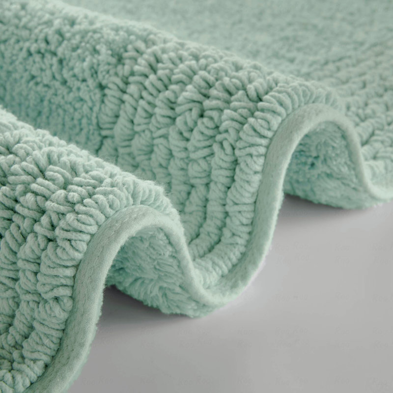 1 Pcs 17X24" 100% Cotton Tufted 3000 Gsm Reversible Bath Rug, Rectangle 1'5" x 2'