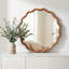 Miroir décoratif rond en bois massif ondulé brun jaunâtre de 24 pouces, pour la chambre à coucher, la salle de bain, le salon, le vestibule-1891079478-1891079628