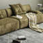 Causeuse-coussin modulaire verte 100% polyester