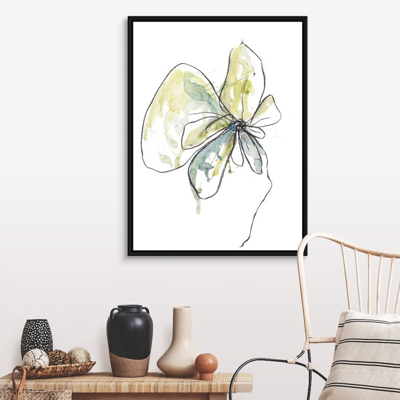 Reproduction d’art sur toile, "citron modern Botanical" par Jan Weiss, H 42 po x l 32 po x P 1,75 po, Cadre noir