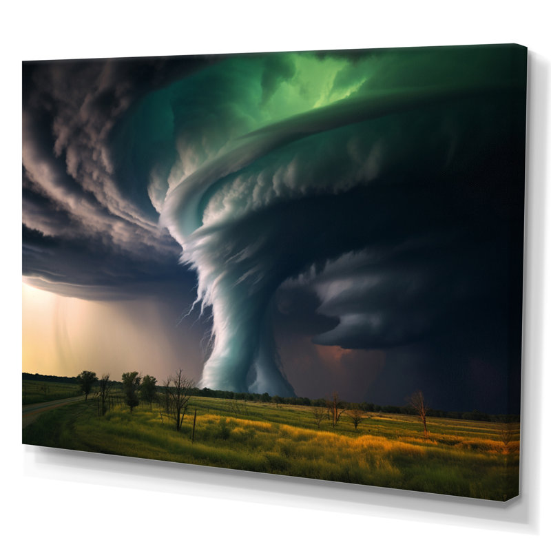 Tempête tornade symphonique - tempêtes, reproduction sur toile, H 16 po x l 32 po x P 1 po, Toile tendue