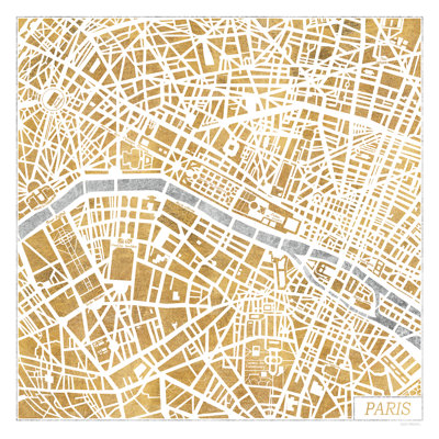 Carte dorée de Paris