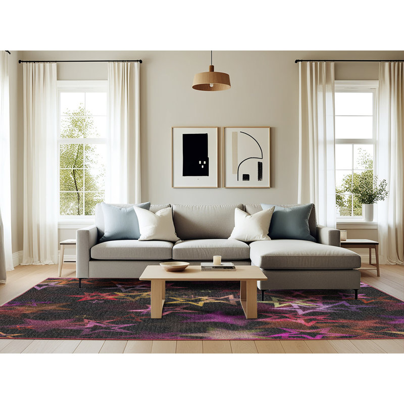 Tapis décoratif rose Schillinger, Rectangle 6 pi x 9 pi
