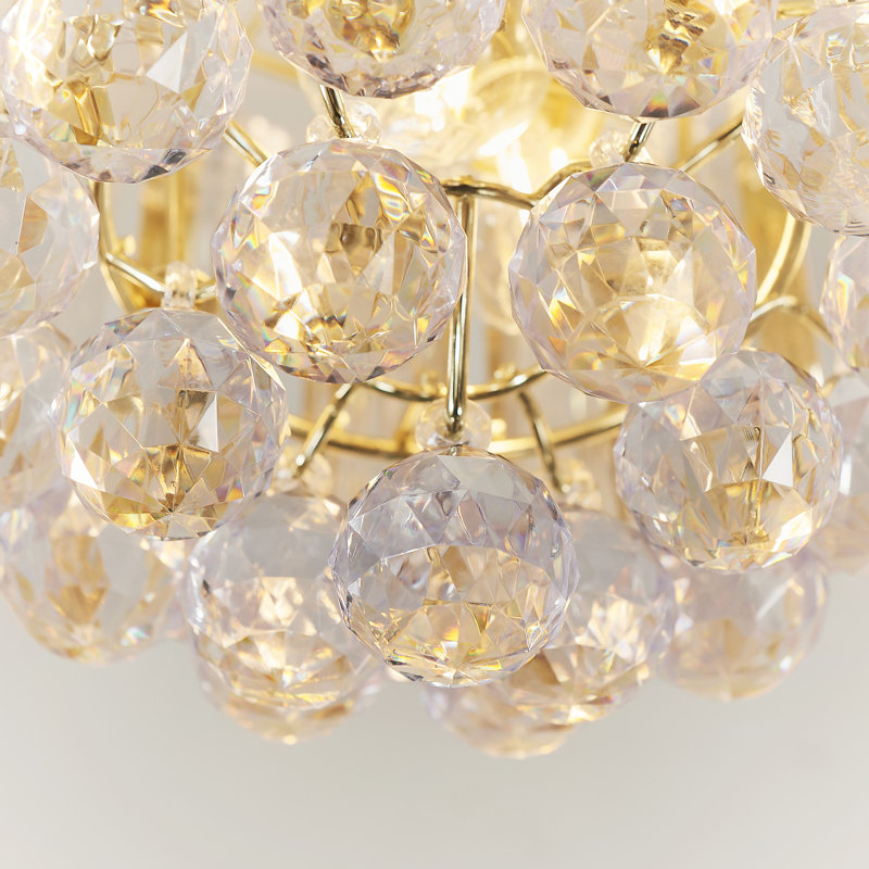 Kacey Acrylic Flush Mount, Brass Effect Plated