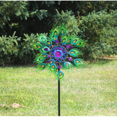 Moulin à vent à double mouvement Echo Valley 4767w Peacock Plume - Multicolore