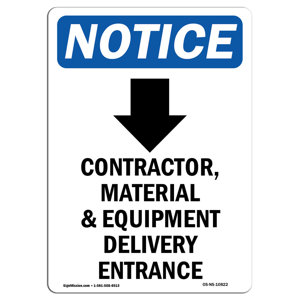 SignMission Contractor Material and Equipment Delivery Entrance Sign ...