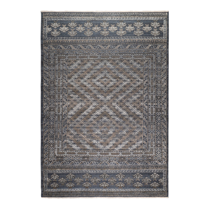 Tapis bleu / gris Nate, Rectangle de 2 pi x 3 pi