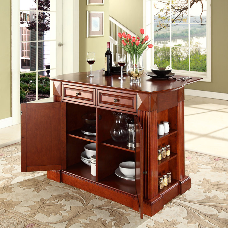 Îlot de cuisine en bois manufacturé Diamondback, Cerisier classique