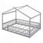 Structure de lit en bois avec clôture-962204995-962204999