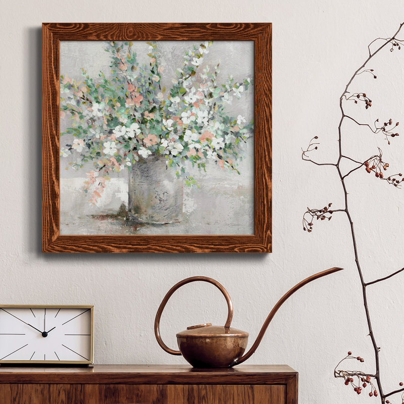 Farmhouse Retreat - Peinture sur toile encadrée, H 17 po x l 17 po x P 1,5 po, Toile avec cadre érable patiné