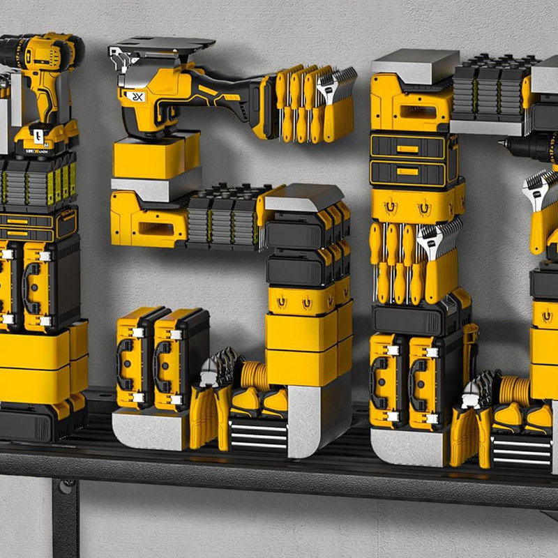 Power Tool Organizer Wall Mount, Heavy Duty Metal 4 Layers Garage organization and Tool Storage, Tools Holder for Workshop/Shed
