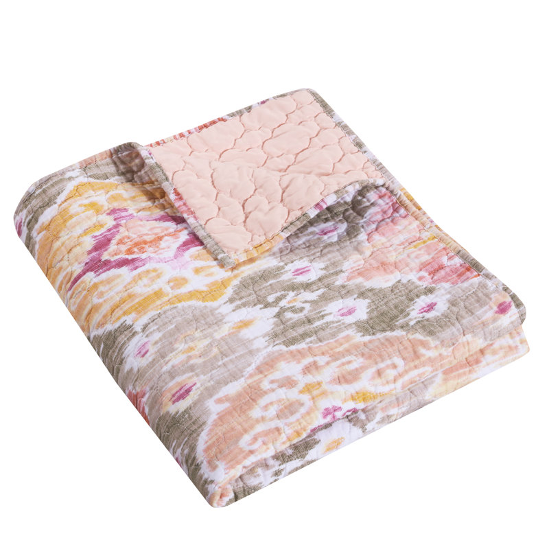 Ibiza Multicolor Cotton Reversible Quilted Throw Blanket