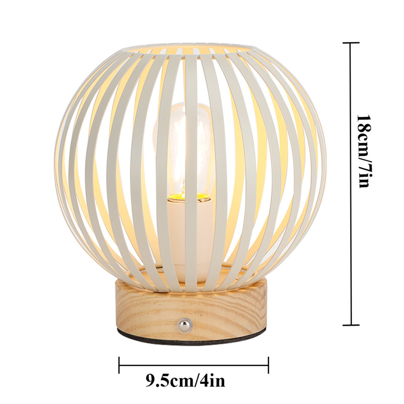 Wrought Studio Round Dimmable Touch Bedside Table Lamp