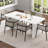 Modern White Rectangle Dining & Desk Table – Solid Wood Base, Seats 6