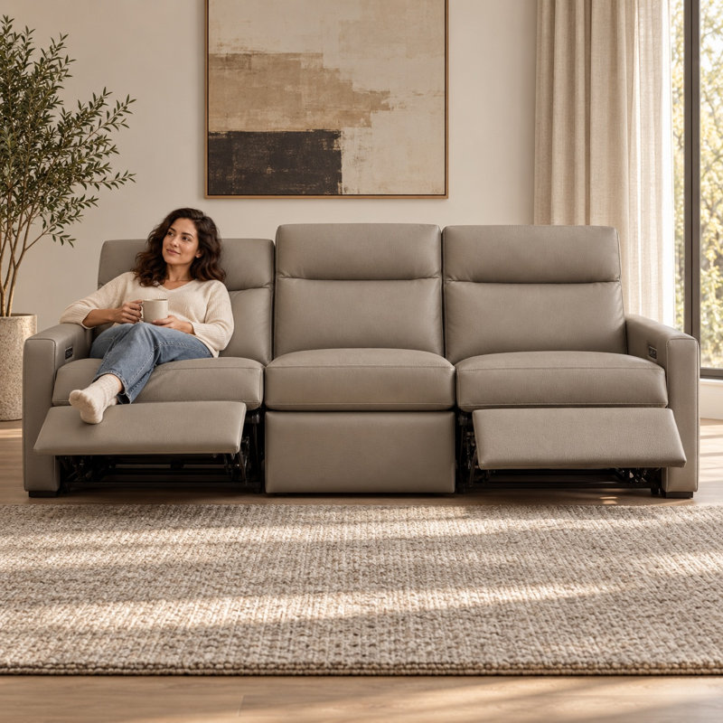 Keystone Heirloom Quality RAF Recliner in Buttery Soft 100% Top Grain Leather, Made to Order, Boca Cashmere