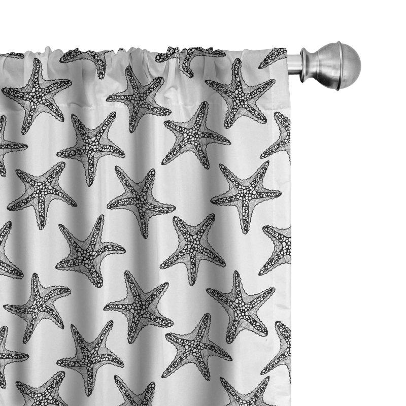 Paire de rideaux semi-transparents avec passe-tringle Starfish, 28 po x 63 po