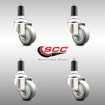 Polyurethane Swivel Expanding Stem Caster Set
