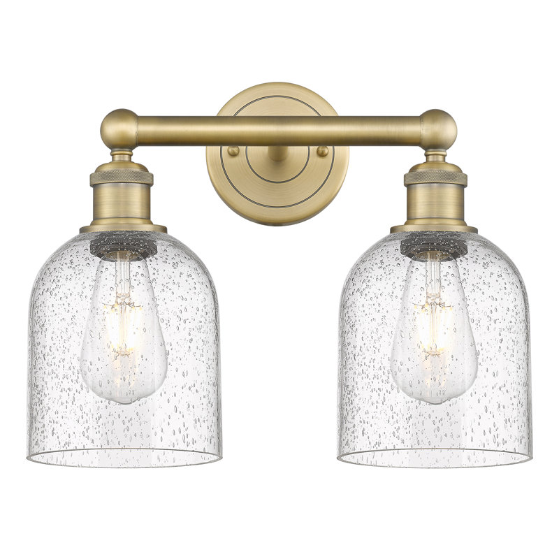 Edison Allysson 2 Light 15" Bath Vanity Light, Brushed Brass, Seedy