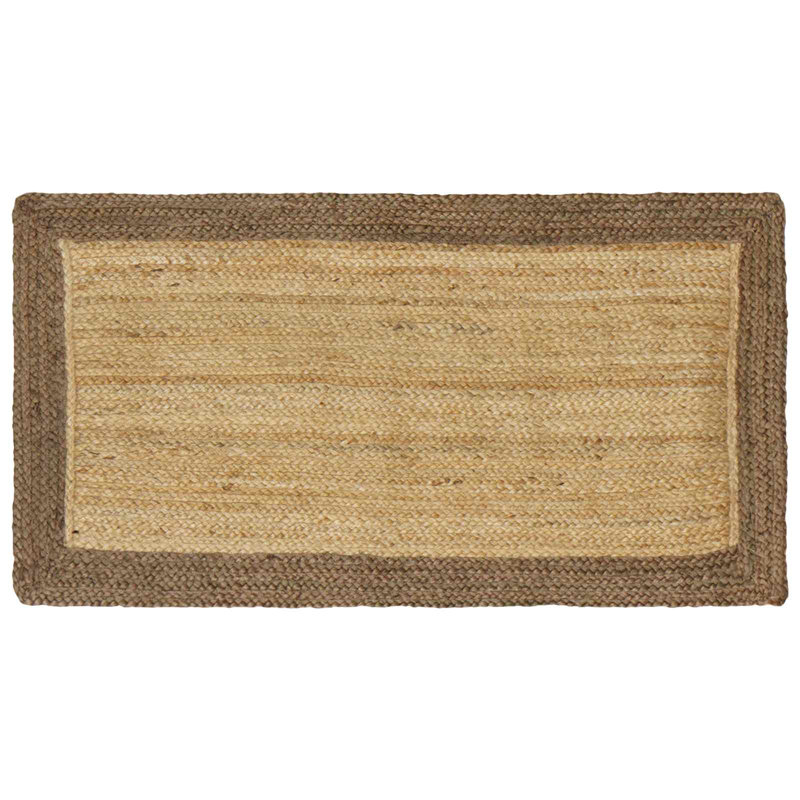 Rectangle Hand Braided Area Rug, Natural/Grey, Rectangle 60cm x 110cm