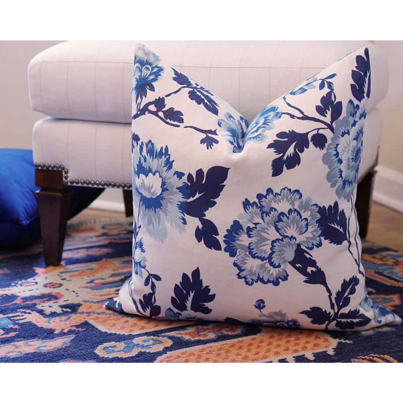 Blossom Linen Square Pillow Cover, 22" H x 22" W