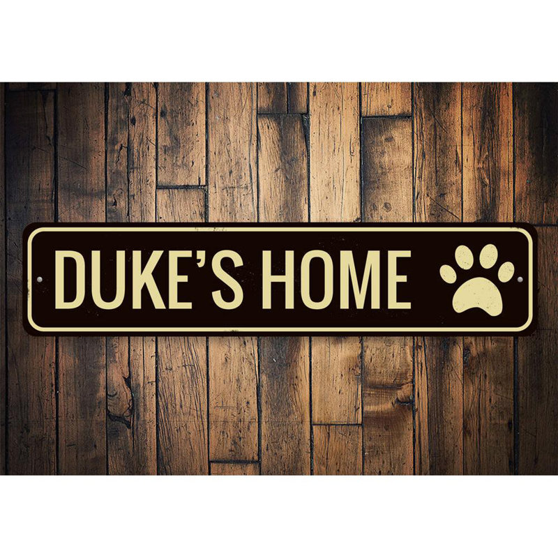 Enseigne en aluminium personnalisée Pet's Home, H 6 po x l 24 po x P 0,063 po