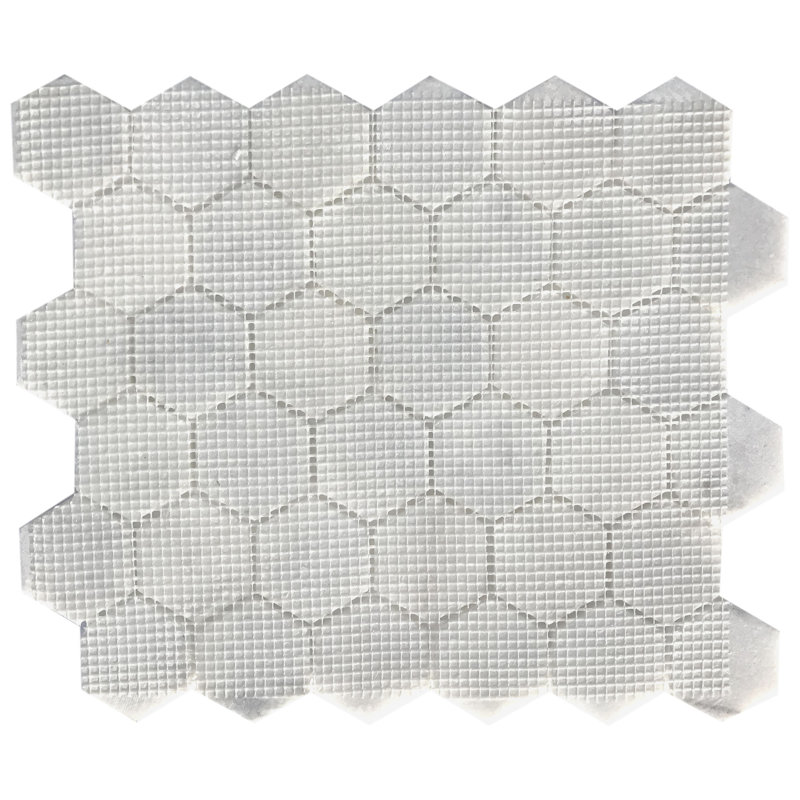 Verona 2" x 2" Marble Mosaic Tile, Bianco Honed