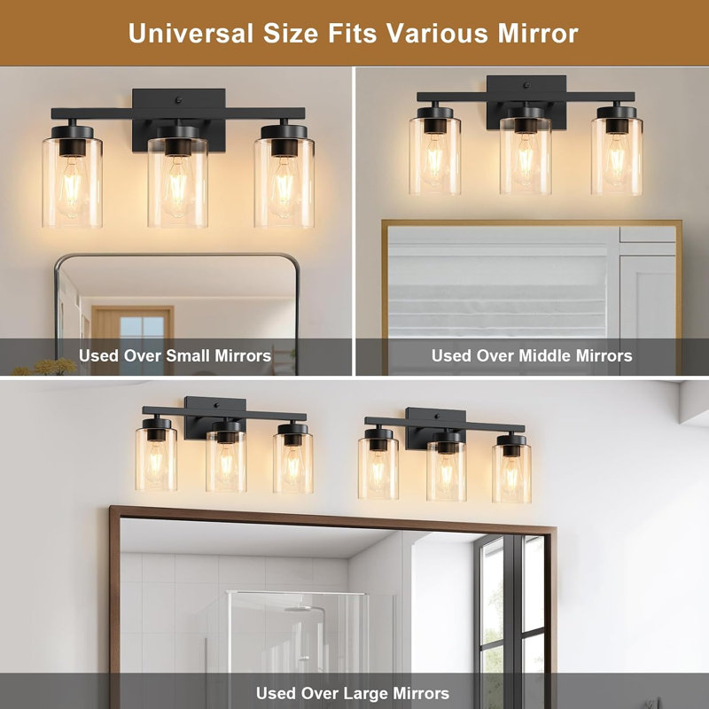 3 Light Black Vanity Lights