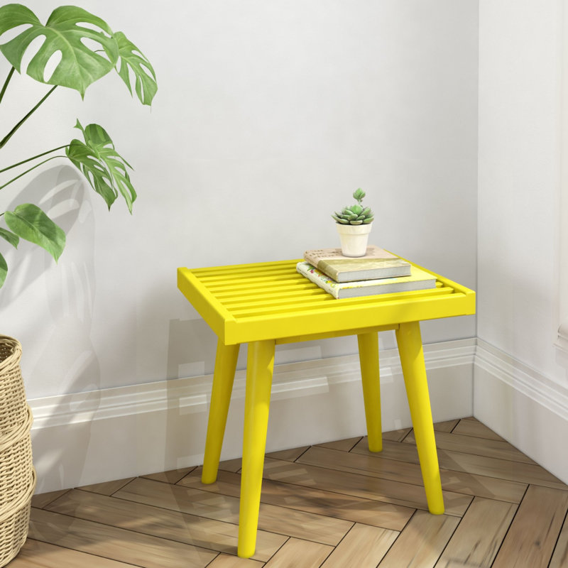 Eilish Solid Wood End Table, Yellow