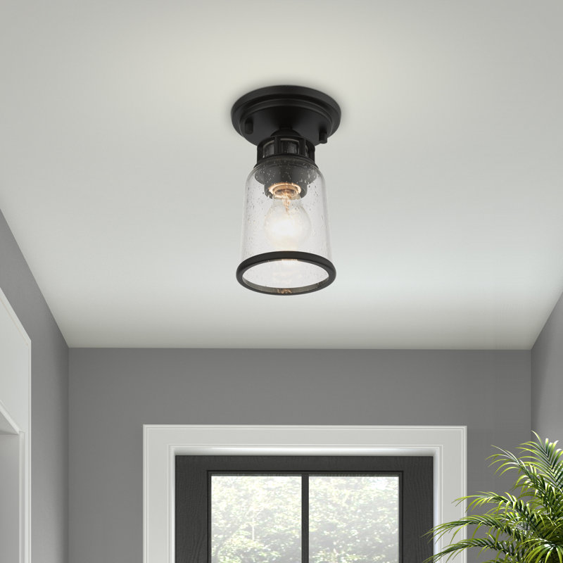 Miceli Glass Flush Mount, Black